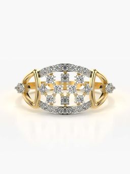 Valanova - Sterling Silver with Yellow Gold Plated and Certified Lab Grown Diamond 0.25Cts Ring