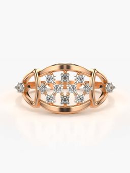 Valanova - Sterling Silver with Rose Gold Plated and Certified Lab Grown Diamond 0.13Cts Ring