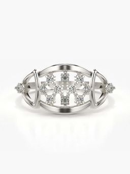 Valanova - Sterling Silver with White Gold Plated and Certified Lab Grown Diamond 0.13Cts Ring