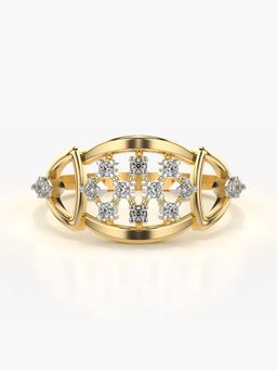 Valanova - Sterling Silver with Yellow Gold Plated and Certified Lab Grown Diamond 0.13Cts Ring