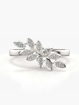 Valanova - Sterling Silver with White Gold Plated and Certified Lab Grown Diamond 0.19Cts Ring
