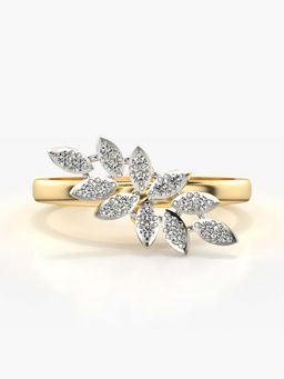 Valanova - Sterling Silver with Yellow Gold Plated and Certified Lab Grown Diamond 0.19Cts Ring
