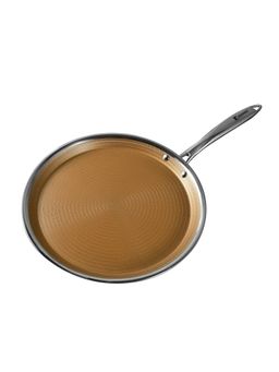 Bergner - Hitech Giro Gold Triply Stainless Steel Non Stick Dosa Tawa- 30 Cm- Induction Base- Silver