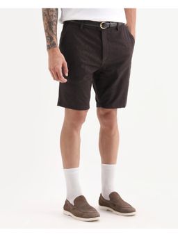 Rare Rabbit - Men Jeck-S Dark Brown Cotton Shorts
