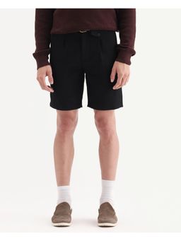 Rare Rabbit - Men Tock Black Polyester Blend Shorts