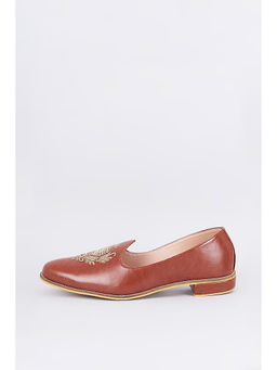 RNG Safawala - Cocoa Brown Crown Leather Juttis