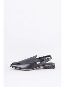 RNG Safawala - Coal Black Herringbone Peshawaris Juttis