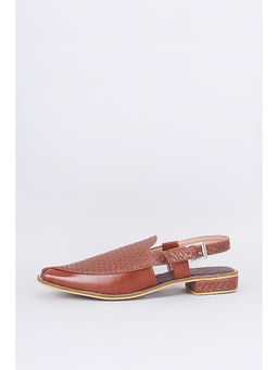 RNG Safawala - Cocoa Brown Herringbone Peshawaris Juttis