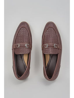 RNG Safawala - Brown Buckled Herringbone Shoes