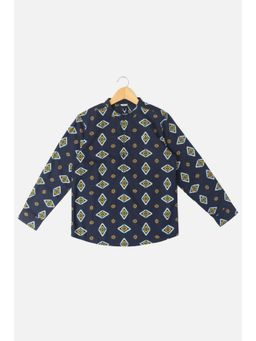 Allen Solly Junior - Boys Navy Regular Fit Print Casual Shirt