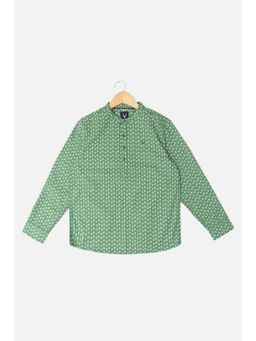 Allen Solly Junior - Boys Green Regular Fit Print Casual Shirt