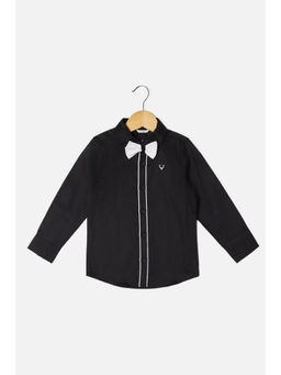 Allen Solly Junior - Boys Black Slim Fit Solid Casual Shirt
