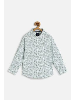 Allen Solly Junior - Boys White Slim Fit Print Casual Shirt