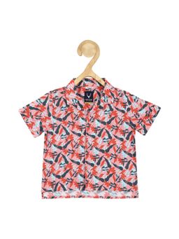 Allen Solly Junior - Boys Pink Regular Fit Print Casual Shirt