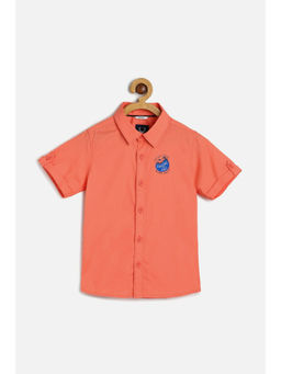 Allen Solly Junior - Boys Orange Slim Fit Solid Casual Shirt