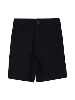Allen Solly Junior - Boys Black Regular Fit Solid Shorts