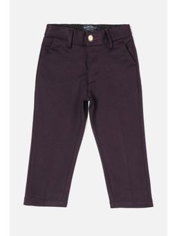 Allen Solly Junior - Boys Purple Slim Fit Solid Trousers