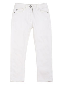 Allen Solly Junior - Girls White Slim Fit Jeans