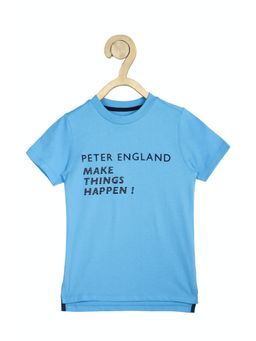 Peter England - Boys Blue Printed T-Shirt