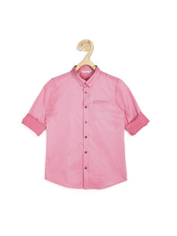 Peter England - Boys Pink Solid Shirt