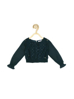 Peter England - Girls Teal Embellished Top