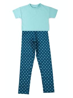 Peter England - Blue T-Shirt and Leggings (Set of 2)