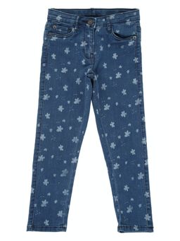 Peter England - Girls Blue Printed Jeans