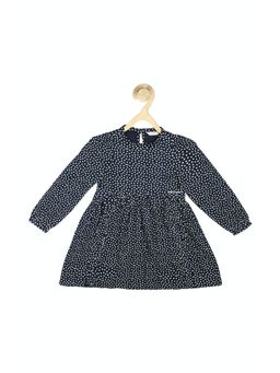 Peter England - Girls Navy Polka Dots Dress