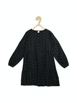 Peter England - Girls Black Printed Dress