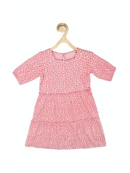 Peter England - Girls Pink Printed Dress