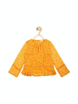 Peter England - Girls Orange Printed Top