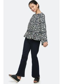 Peter England - Girls Navy Floral Top