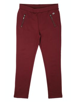 Peter England - Girls Maroon Solid Leggings