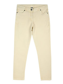 Peter England - Girls Cream Solid Trousers