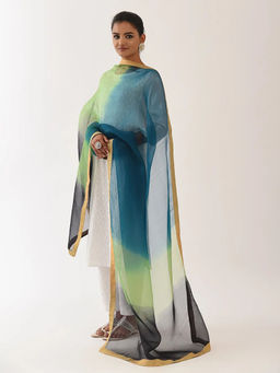 SMRITI GUPTA - Organza Dip Dyed Multi Color Dupatta