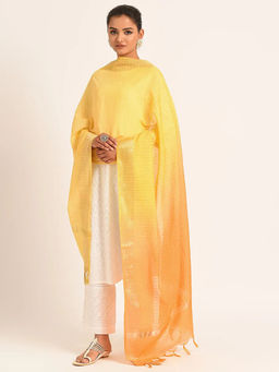 SMRITI GUPTA - Handwoven Chanderi Checks Dip Dyed Dupatta