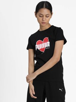 Puma - Heart Womens Black T-shirt