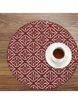 THE HOME TALK - Placemats Set Of 2 Side Table Mats 15 Inch Round For Bed-Side Table