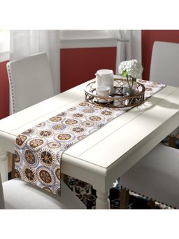 THE HOME TALK - Designer Table Runner Stylish Console Décor 14 X 72 Gold Mandala (6 Seater)