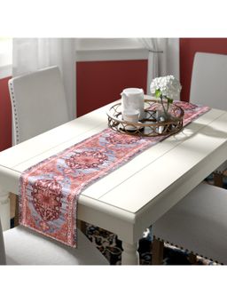 THE HOME TALK - Designer Table Runner Stylish Console Décor 14 X 72 Grey & Orange (6 Seater)