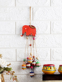 VarEesha - Multi-Color Elephant Wind Chime Wall Hanging