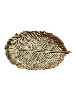 Art Street - Carved Brown Wooden Palm Leaves Decorative Mdf Plate, Wall Hanging Home Decor Set of 3