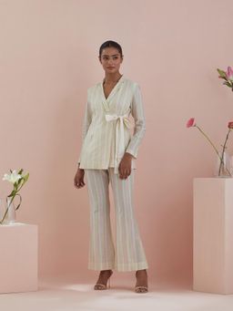 Vinusto - Off White Textured Cotton Co-Ord (Set of 2)