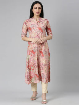 NEERU'S - Pink Regular Straight Kurtas