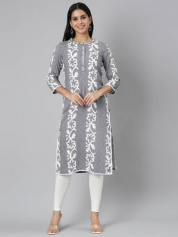 NEERU'S - Grey Regular Straight Kurtas