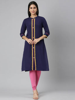 NEERU'S - Blue Regular Straight Kurtas