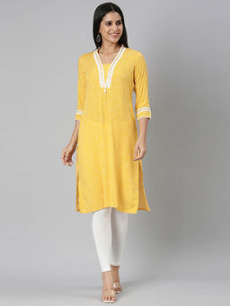 NEERU'S - Mustard Regular Straight Kurtas