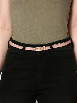 Twenty Dresses by Nykaa Fashion - Pink Solid Matt Slim Jeans Belt