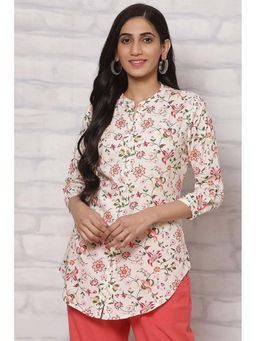 Rangriti - Off White Viscose Rayon Short Top