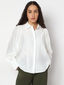 VERO MODA - White Pintuck Detail Shirt